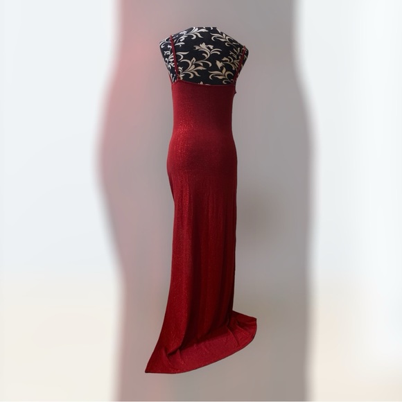 Fashion Nova “Mila Lurex” Maxi Dress Wine Size M - Picture 8 of 15